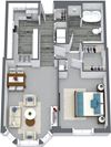 1 Bed & 1 Bath Floor Plan At Iroquois Club Apartments In Naperville, IL